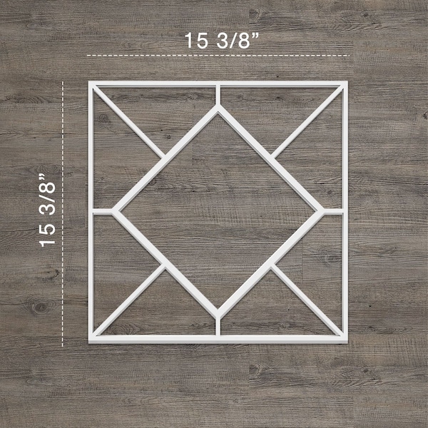 Medium Hudson Decorative Fretwork Wall Panels In Architectural Grde PVC, 15 3/8W X 15 3/8H X 3/8T